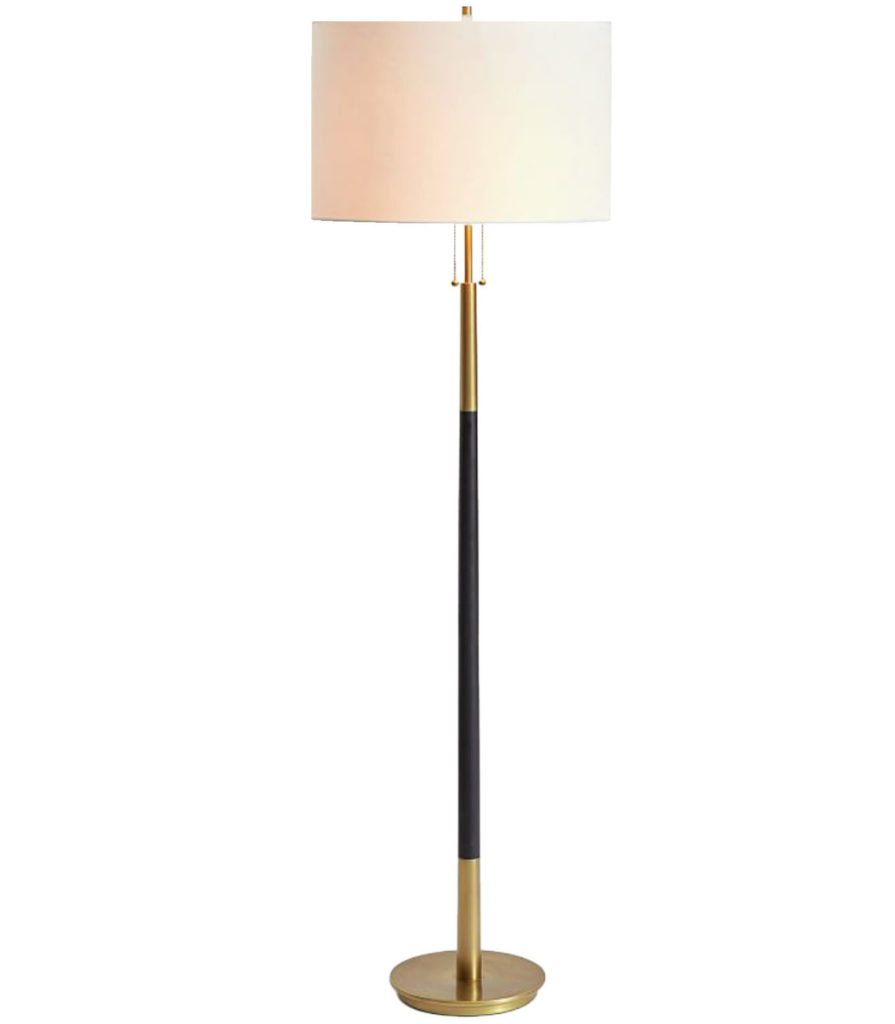 budget friendly floor lamp brass and black  save or splurge