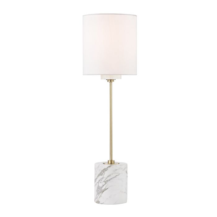 Contemporary Table Lamp, table lamp with marbled base aged brass