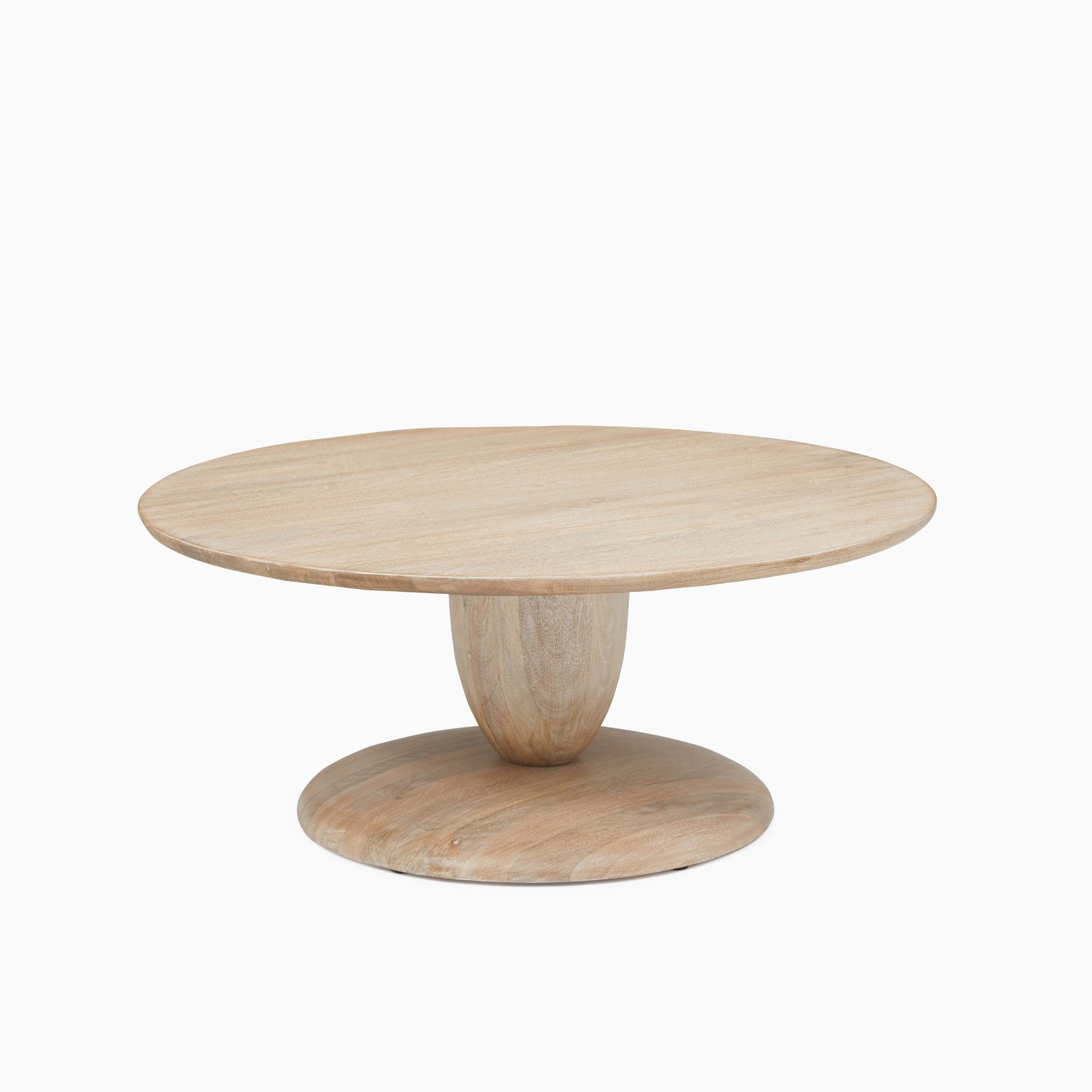 Winona round pedestal coffee table west elm mango wood