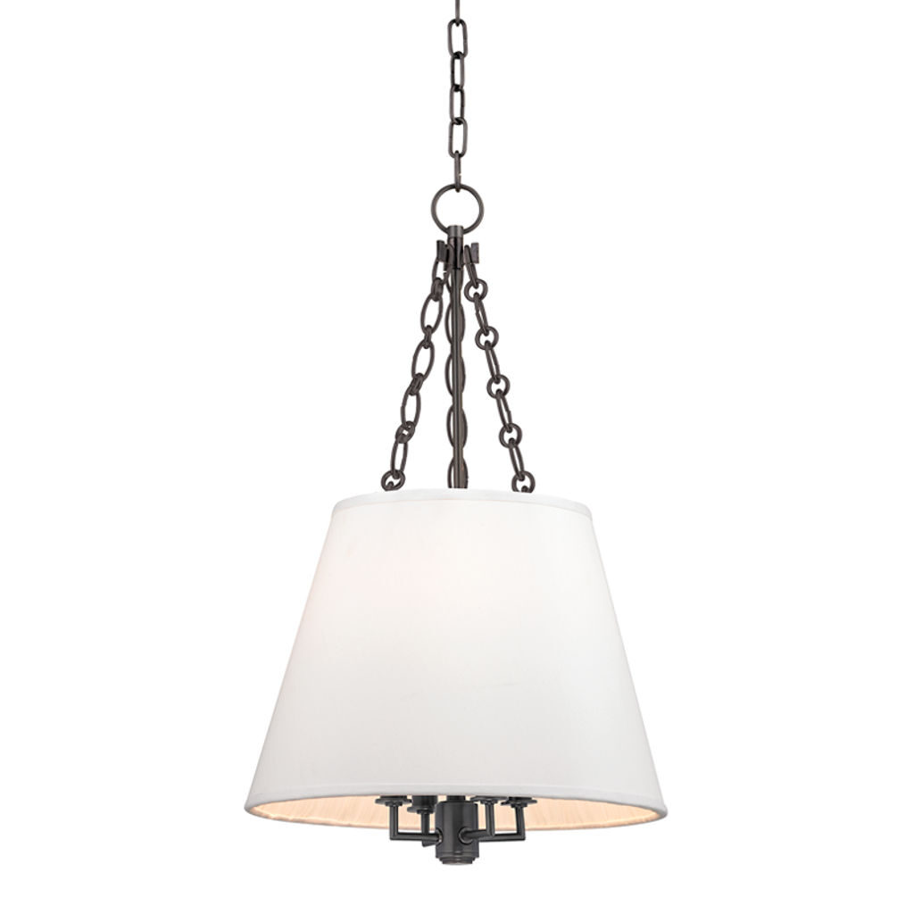 Transitional traditional glam kitchen dining 4-light pendant old bronze body white shade