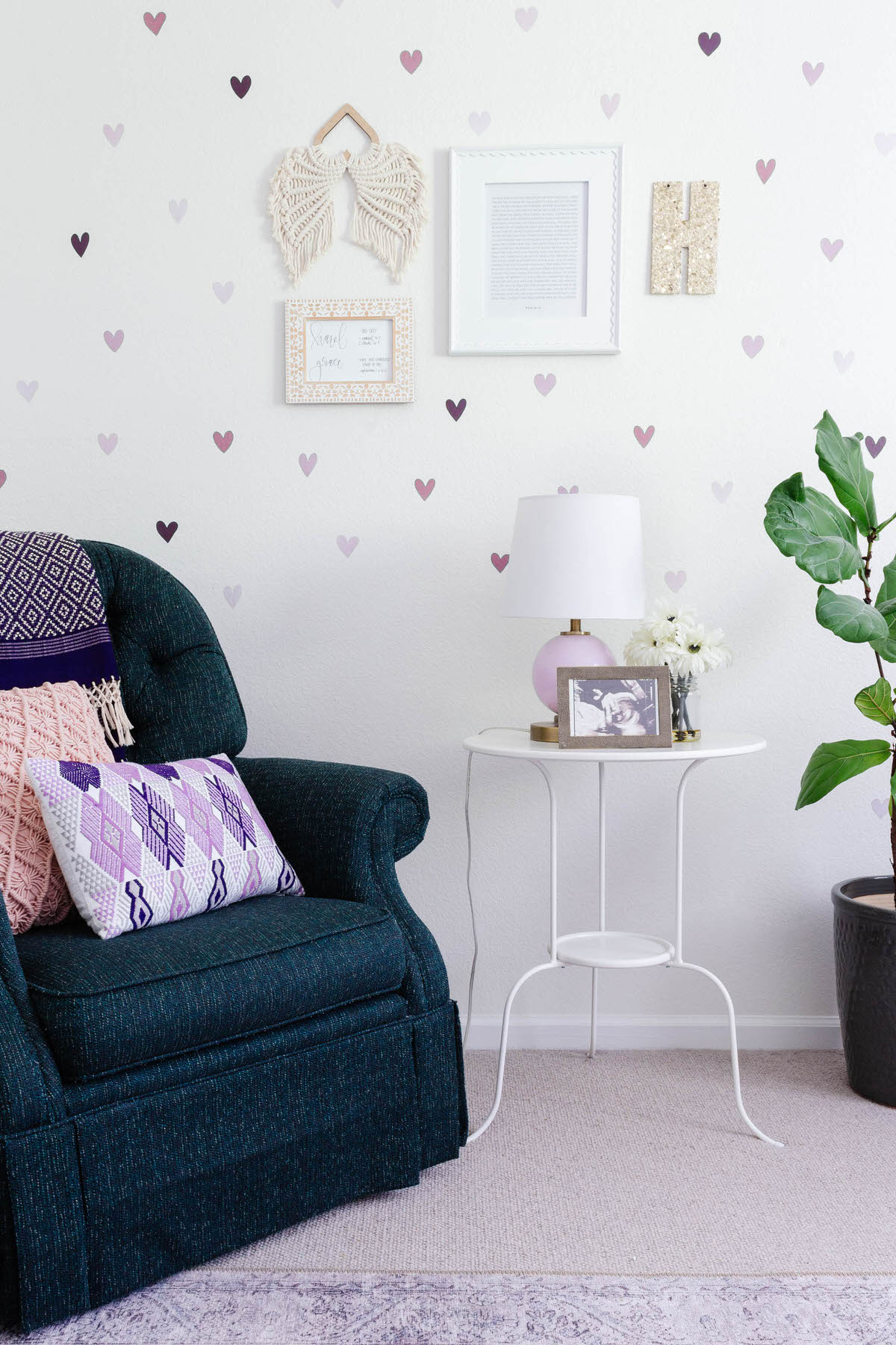 Purple Girls Bedroom and Nursery by Peggy Haddad Interiors
