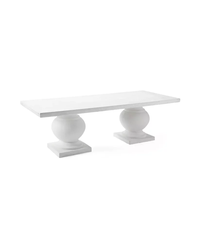 Serene and lily terrace dining table stone pedestal rectangular