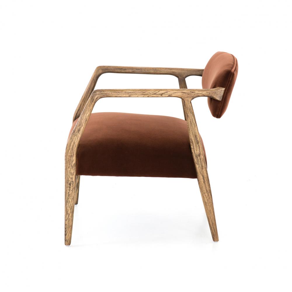 Rust Velvet Chair, Tyler Arm Chair by Four Hands