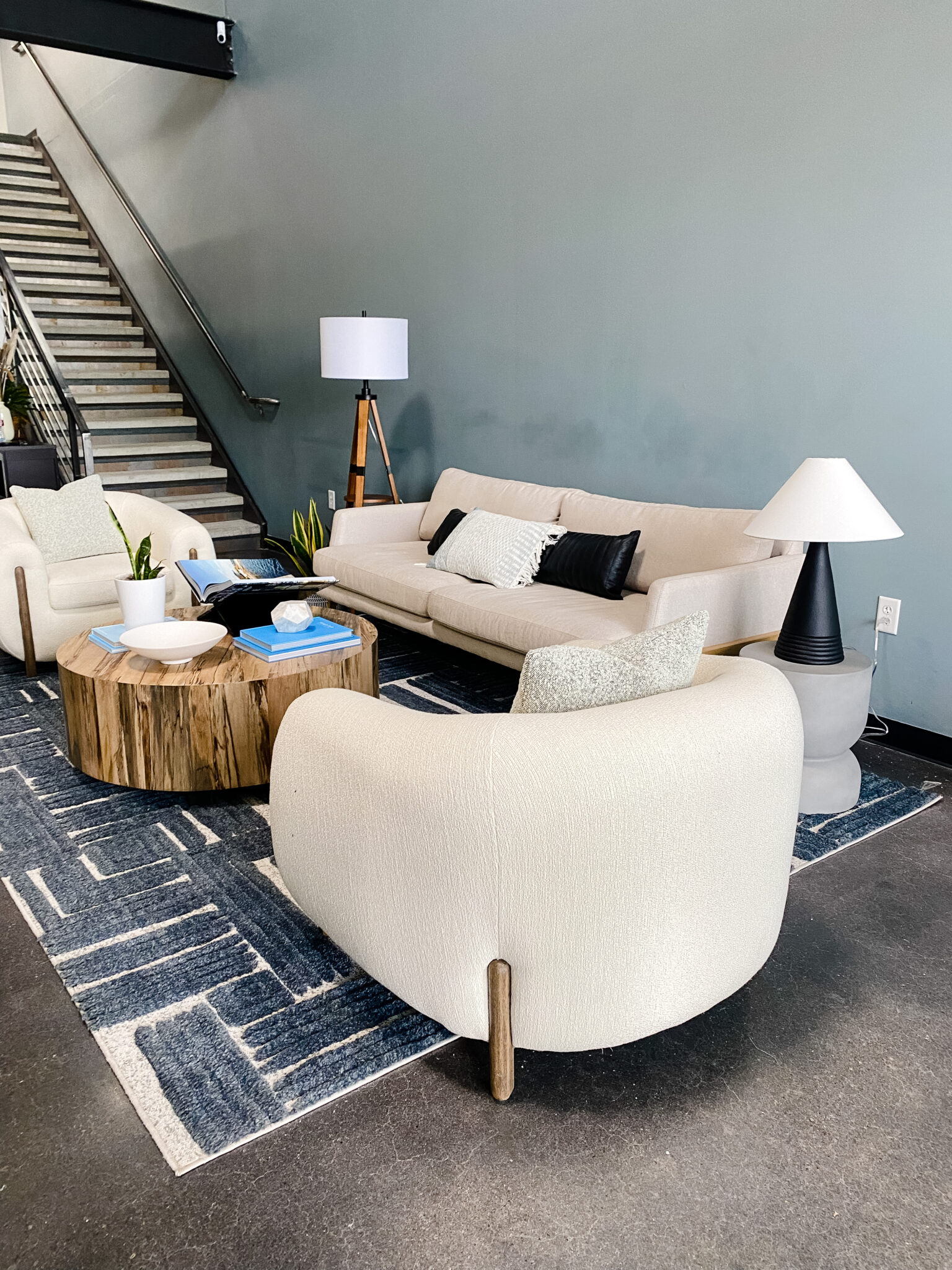 Industrial + Mid Century Modern VS. Boho + Scandinavian // Office Lobby