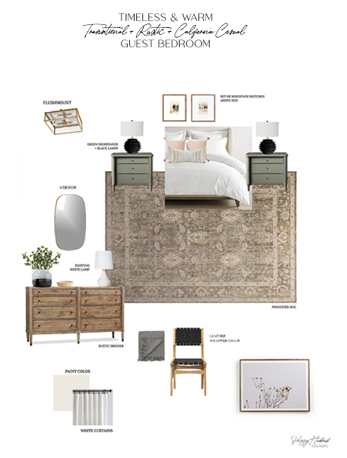 How to Create a Relaxing Guest Bedroom That Feels Like a Retreat // Transitional Rustic Guest Bedroom