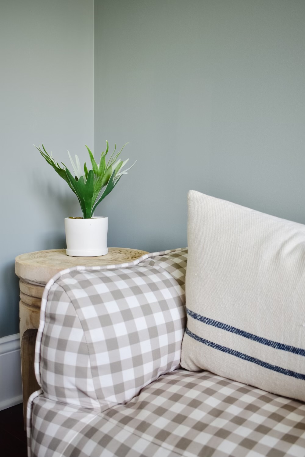 Modern Coastal Boys Nursery by Peggy Haddad Interiors, Coastal Paint Color for a Boys Nursery, Pigeon by Farrow and Ball