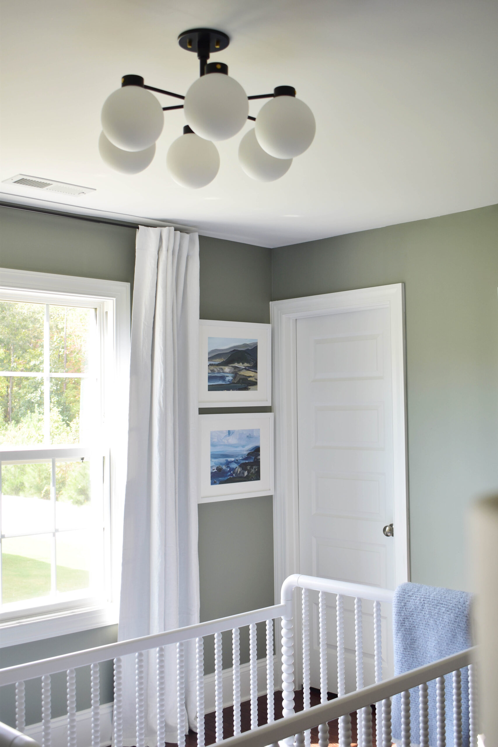 How to Design a Modern Coastal Nursery for Boys by Peggy Haddad Interiors, Coastal Paint Color for a Boys Nursery, Pigeon by Farrow and Ball