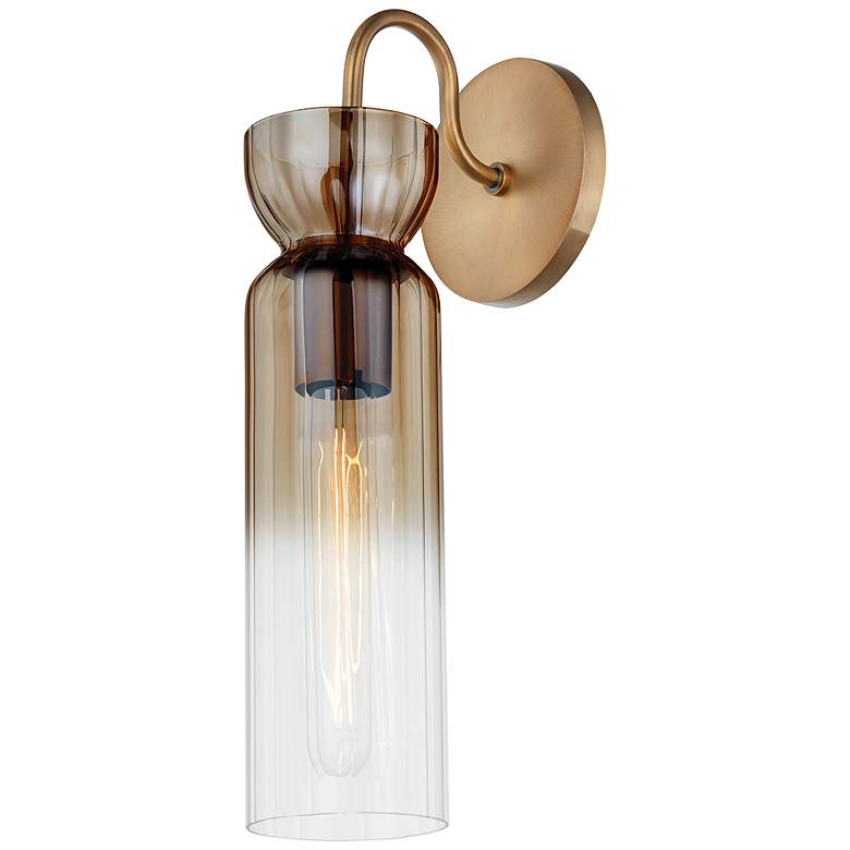 Fluted Brass Ombre Sconce, Julian Wall Sconce by Troy Lighting