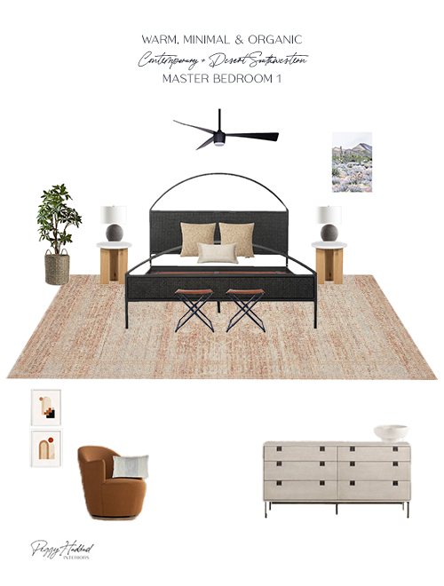 Elevate your Airbnb with our Relaxed & Refined Modern Desert Bedroom design. Discover how a serene, contemporary Southwestern bedroom—featuring a neutral palette, rust accents, and layered textures—creates a warm and inviting sleep space. Shop the look and uncover expert tips for an Airbnb bedroom makeover that stands out in a saturated market. Transform your rental into a memorable desert retreat today!