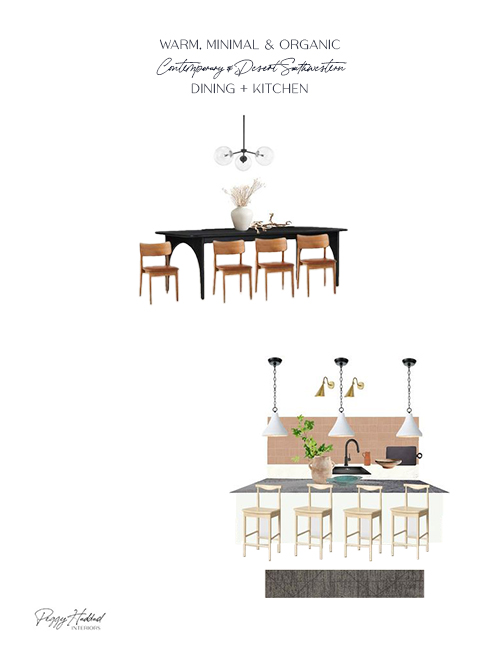 Desert Southwestern Kitchen and Dining Room Design // Shop the Look for a Contemporary Desert Airbnb